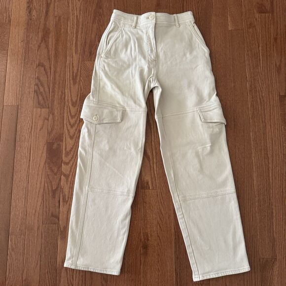 Aritzia Wilfred Free Cargo Pants Womens 00 Straight Leg High Waisted Pocket Boho - Picture 1 of 12